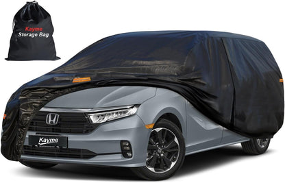 Kayme Sedan Car Cover Waterproof All Weather for Automobiles - See Vehicle Size Chart for Accurate Fit - Outdoor Full Exterior Cover Sun Rain Snow UV Protection with Zipper. Size A4 (See Size Chart)