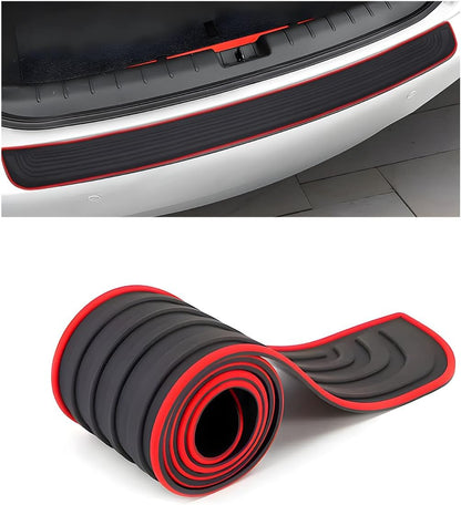 Car Rear Bumper Protector Guard, Anti-Scratch Auto Trunk Door Entry Protection Strip, Non-Slip Rubber Bumper Protective Cover Guard for Most Cars Trucks SUVs (Black, 41")