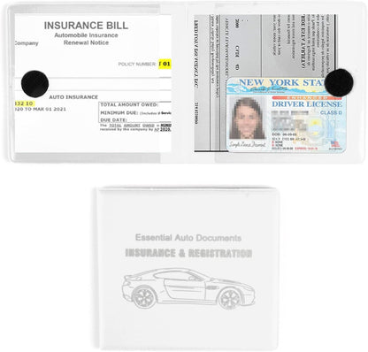 UYYE Car Registration and Insurance Card Holder, Vehicle Glove Box Car Organizer, Interior Car Accessories for Documents, Cards, License - 2 Pack