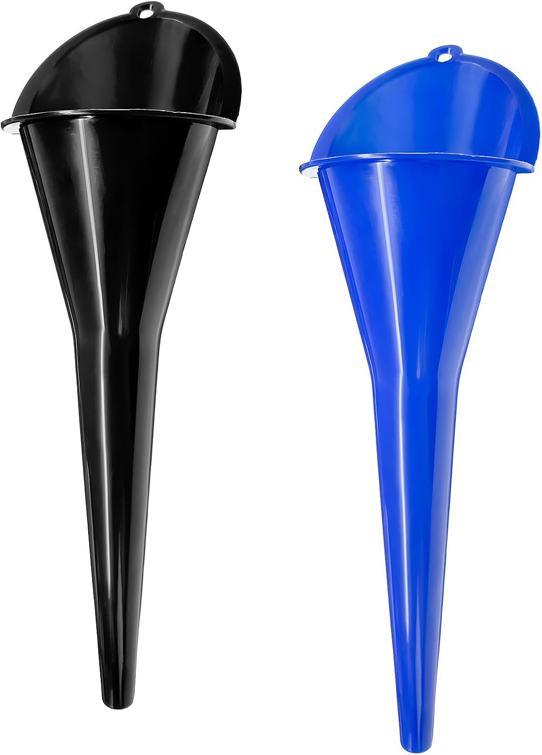 2PCS Oil Funnel, Flexible Multi-Function Automotive Oil Funnel, Spill-Proof Plastic Long Neck Engine Funnels Set for Gas Lubricants Water Diesel Fuel Kerosene, Car Accessories (Blue)