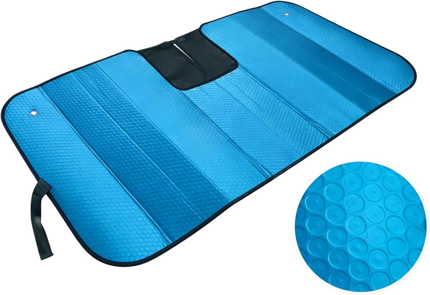 GWUSKDT Car Sun Shade, Sun Protector,Foldable Front Window Shade-Thicken 5-Layer Bubble for Auto Windshield UV Protection and Heat Reflector 58"x 27.5" (Blue)