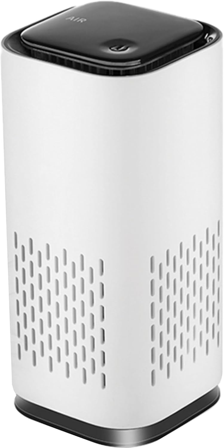 A1 2021 Mini HEPA USB-C Powered Air Purifier. Ultra Portable (5.2in tall, 6.7 ounces), Ultra Quiet. for Travel, In-Car and Desktop (White)