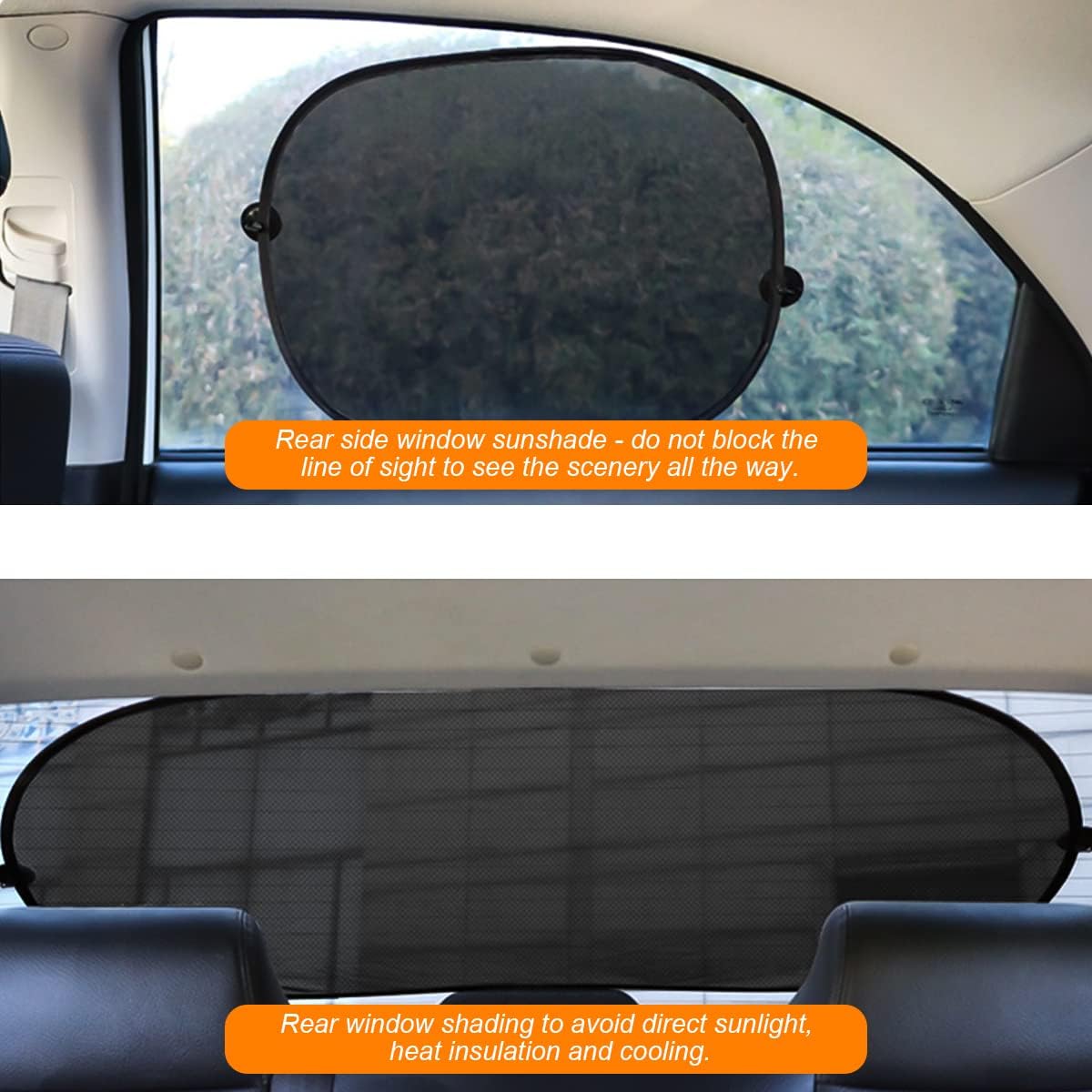 2 Pack Universal Car Window Shade, Cling Sunshade - Sun, Glare and UV Rays Protection for Your Child - Baby Side Window Car Sun Shades, Blocks Over 98% of Harmful UV Rays (Large)