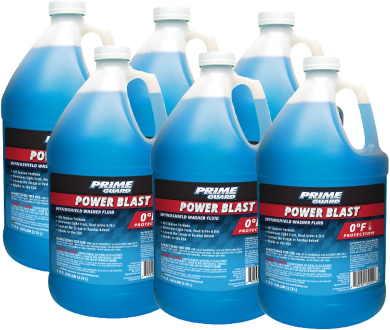 Prime Guard -35°F All Season Blast Windshield Washer Fluid | De-Icer Formula, Removes Ice, Bugs & Road Grime | Ready-to-Use & Safe for All Vehicles | 1 Gallon