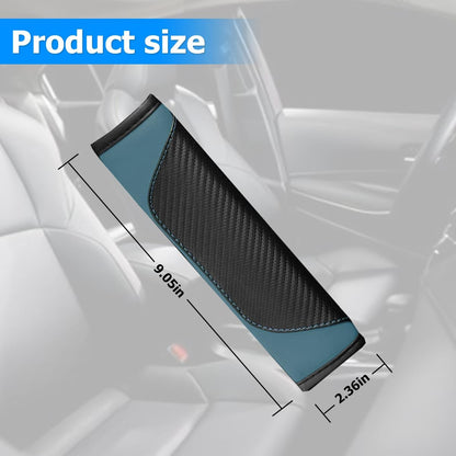 AUCELI 2PCS Car Seat Belt Cover, Carbon Fiber Seatbelt Shoulder Strap Covers, Breathable Leather Soft Harness Pad Protect Your Neck and Shoulder Compatible with Cars