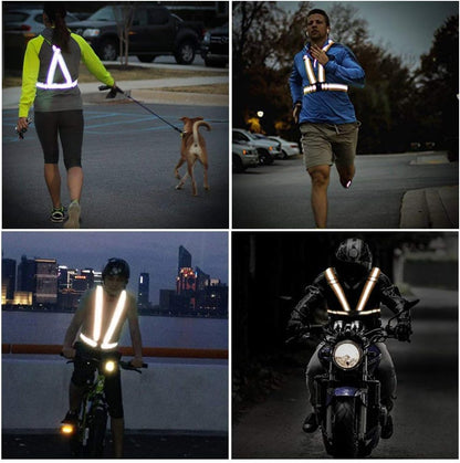 Reflective Vest Running Gear, 2Pack High Visible Safety VES for Cycling Jogging Running Walking, Adjustable for Men Women
