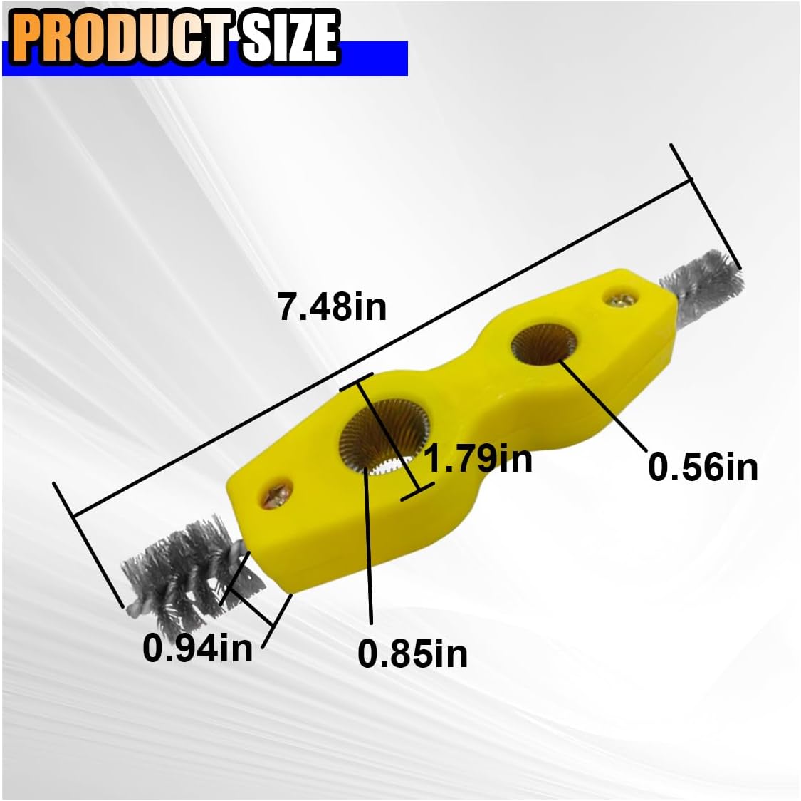 4 in 1 Car Battery Terminal Cleaner, Car Battery Post Cleaner, Anti-Rust Car Battery Terminals Machine Parts Cleaning Brush, Universal Car Cleaning Tool Accessories (Yellow, 1PC)