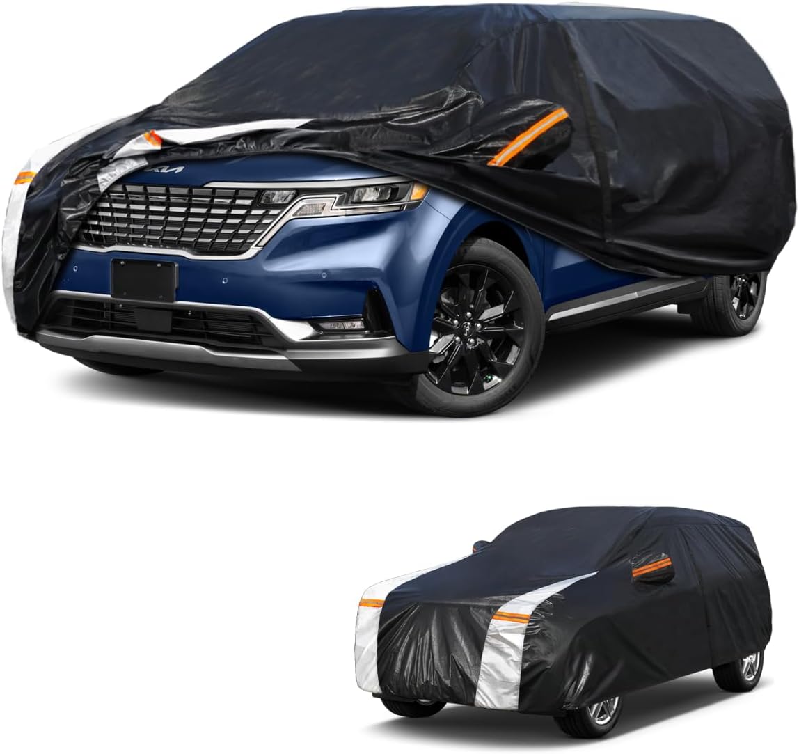 Large SUV Car Cover for Chevy Suburban 100% Waterproof All Weather, Heavy Duty Outdoor Full Exterior Covers Rain Sun Wind UV Protection. - Colors B