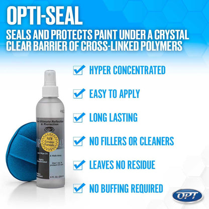 Optimum Opti-Seal Polymer Paint Sealant Spray for Automotive Paint and Interior Car Detailing, Includes Detailing Applicator Pad (8 oz)
