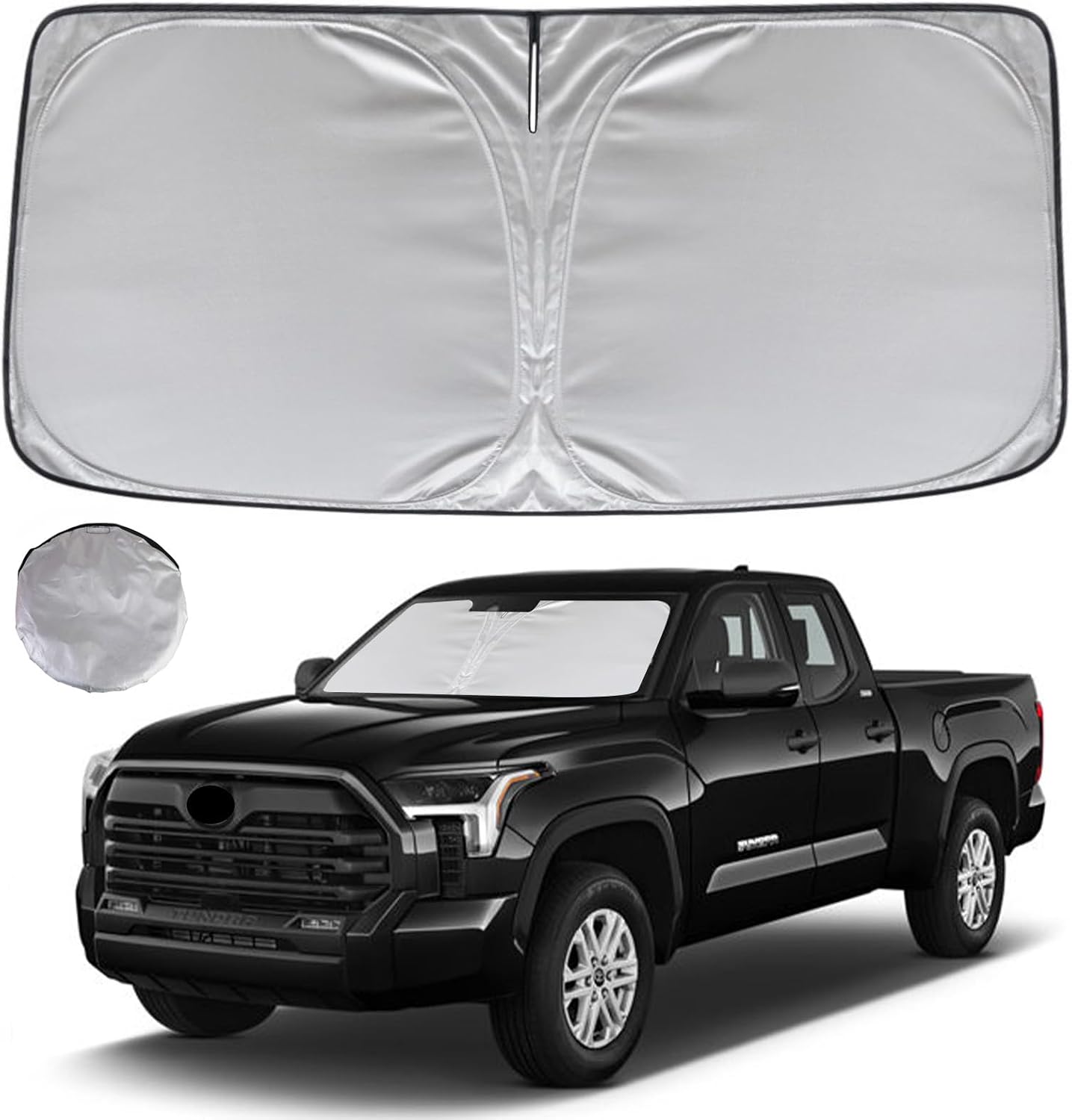 KAYZT Windshield Sun Shade for 2019-2025 2026 Chevy Silverado 1500 /GMC Sierra 1500 2500HD 3500HD Foldable Sunshade Front Window Custom Fit Car Accessories - Colors A