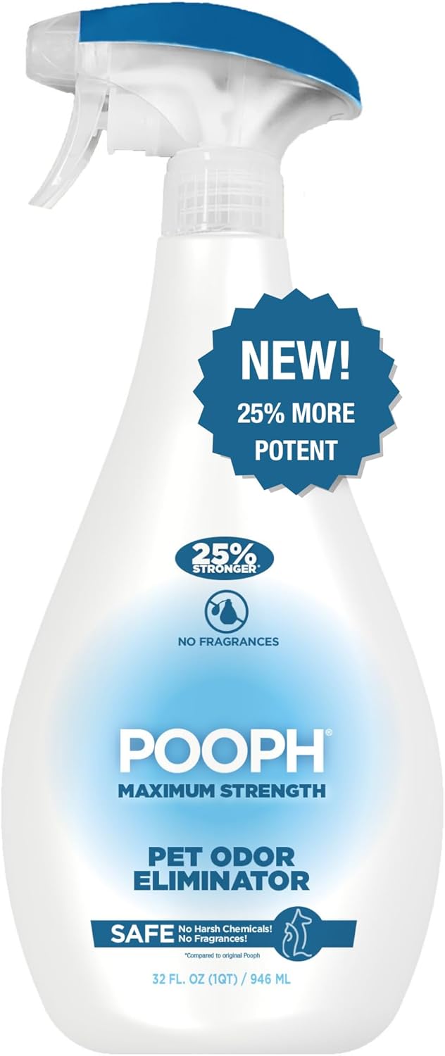 Pooph Pet Odor Eliminator, 32oz - Eliminates Odors at the Molecular Level, Dogs, Cats, Freshener, Eliminator, Urine, Poop, Pee, Deodorizer, Nature’s, Puppy, Fresh, Clean, Furniture, Potty