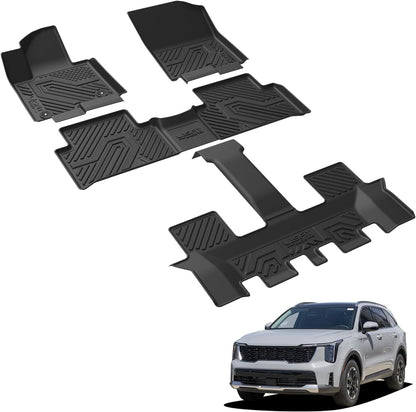 LASFIT Floor Mats Fits for Hyundai Sonata 2020-2026 (Only for FWD & Gas) & Kia K5 2021-2025 (Only for FWD) Custom Fit TPE All Weather Floor Liners Car Mats Accessories, Black
