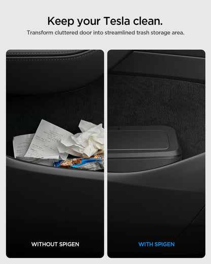 Spigen Door Pocket XL Car Trash Can [with Magnetic Lid] Waterproof Door Pocket Organizer 2025 2026 Tesla Model Y Juniper Premium & Performance Accessories - Driver Side Only