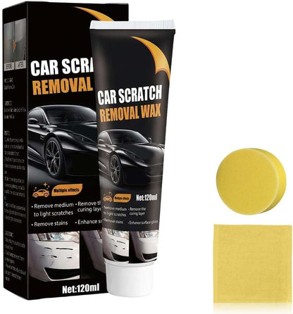 2026 New Upgrade Car Scratch Removal Wax, Scratch Remover for Vehicles with Wipe and Sponge, Car Polishing Wax Scratchs Remover, Cars Paint Scratchs Repair Kit for Deep Scratches (1 Set)