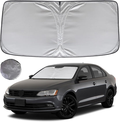 KAYZT Windshield Sun Shade for 2019-2025 2026 Chevy Silverado 1500 /GMC Sierra 1500 2500HD 3500HD Foldable Sunshade Front Window Custom Fit Car Accessories - Colors B