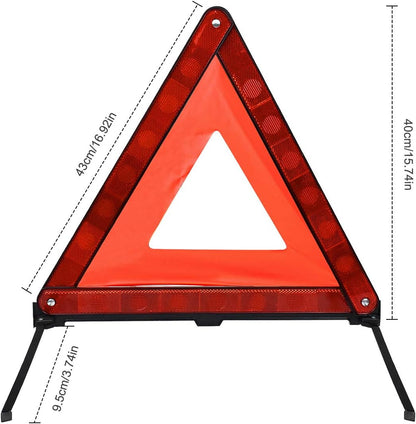 Warning Triangle Reflective Safety Emergency Triangle Foldable Road Warning Triangle EU Roadside Hazard Alert Signs with Storage Box for Car Emergencies Accessories