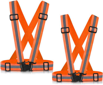 Reflective Vest Running Gear, 2Pack High Visible Safety VES for Cycling Jogging Running Walking, Adjustable for Men Women