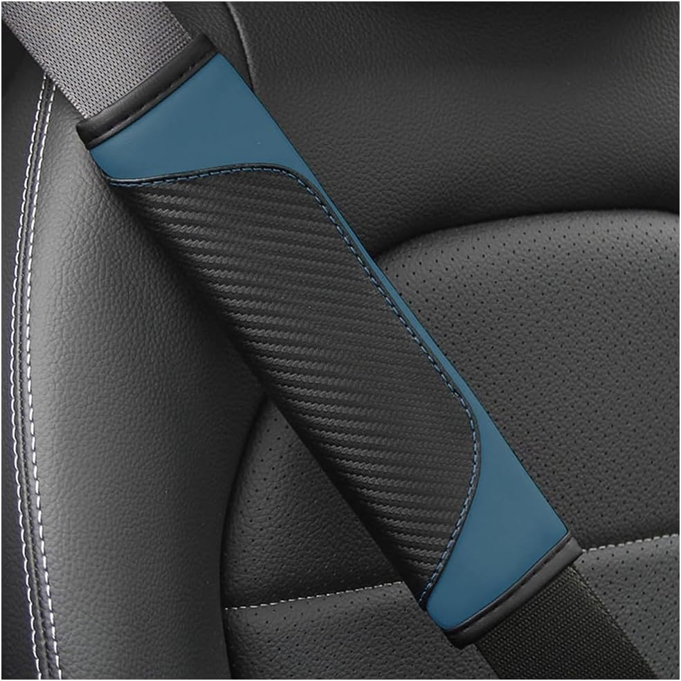 Osilly 2PCS Car Seat Belt Cover, Carbon Fiber Seatbelt Shoulder Protection, Soft Car Seat Belt Strap Cushion Protect Your Neck and Shoulder, Car Accessories Seat Belt Pad for Car Truck (Red)