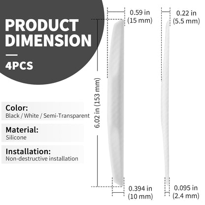 6 Inch 4Pcs 3D Carbon Fiber Texture Car Door Edge Protector Trim Strip Anti-Scratch and Anti-Collision Side Door Protectors Vehicle Exterior Accessories Sticker Black