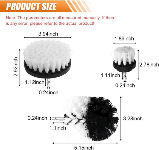 3PCS Car Detailing Drill Brush Set, Car Interior Power Scrubber Brush, Wheel Cleaner Drill Brush, Car Wash Cleaning Kit for Floor, Grout, Car Mats, Tub, Tile, Bathroom, Carpet (Yellow)