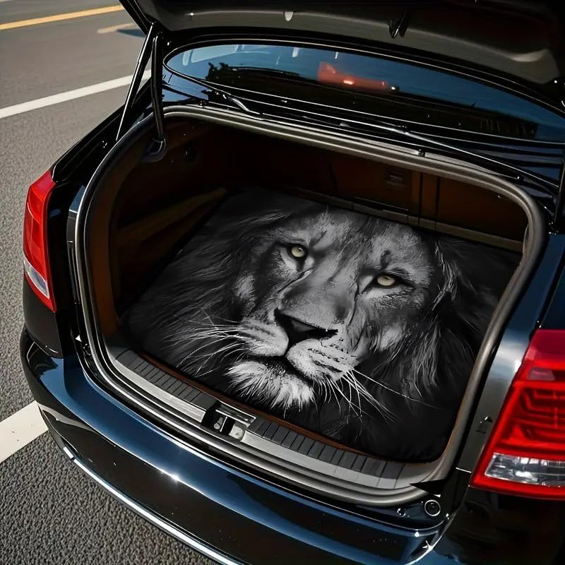 Universal Car Trunk Mat 29" x 39",Purple Colorful Flowers All Weather Trunk Protection Cargo Liner, Durable Cargo Mat Rear Trunk Liner,Stylish Vehicle Interior Accessories Suitable for Most Car Models