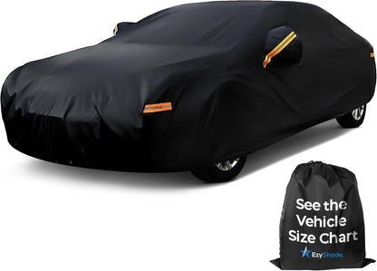 EzyShade 10-Layer Car Cover Waterproof All Weather - See Vehicle Size-Chart - Car Covers for Automobiles & Car Snow Cover - Full Exterior Covers - Winter Rain Sun SUV Sedan. Size A4 (See SizeChart)