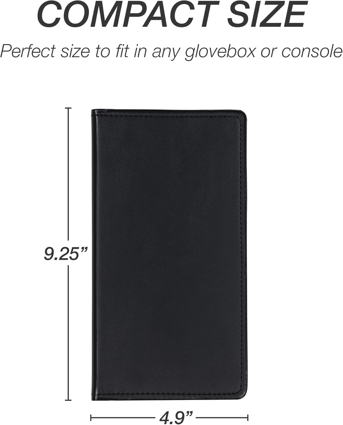 Samsill 2 Pack Car Registration and Insurance Holder, 5.25" x 4.75" Black Glove Box Organizer, Perfect for Multiple Vehicles