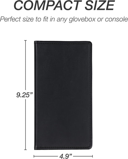 Samsill 2 Pack Car Registration and Insurance Holder, 5.25" x 4.75" Black Glove Box Organizer, Perfect for Multiple Vehicles