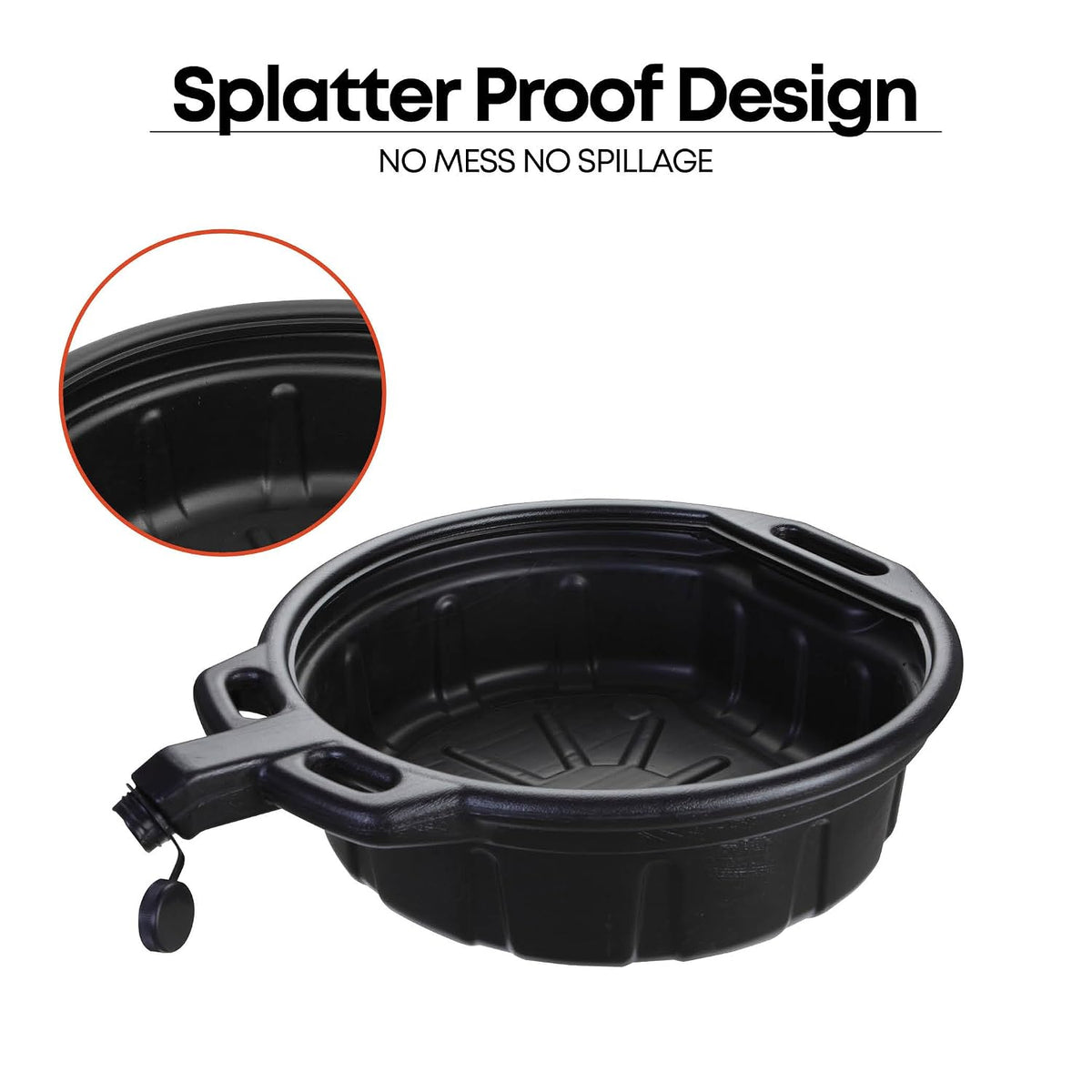 Groz 15 Quart Oil Drain Pan with Wheels & O-Ring Seal - 8" Wide Opening, Catch Basket, Leak-Proof Spout for Trucks, Cars, Fleet Maintenance (41966)