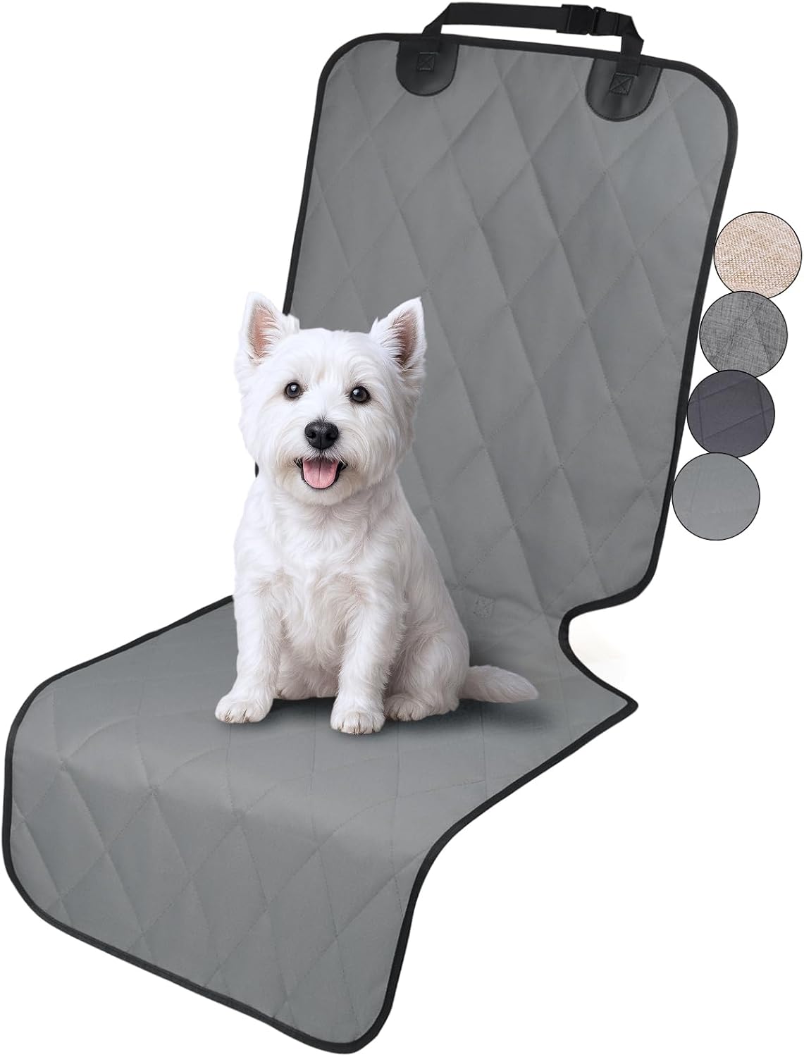 VIVAGLORY Dog Front Seat Cover Seatflex Car Seat Protector for Dog, Car Cover for Pet, Front Single Bucket Captain Chair Protector, Standard, Black, 1Pack