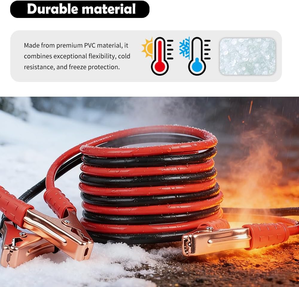 67" 150A Car Jumper Cables Heavy Duty,Automotive Battery Jumper Cables with Anti-Slip Alligator Clips,Essential Jumpers Cable Kit as Emergency Roadside Assistance Tool