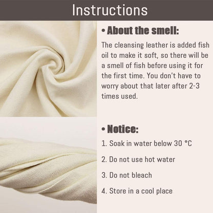 Chamois Cloth for Car - 35'' x 23.6'' (5.7 sq ft) - Extra Large Drying Natural Shammy Towel Real Leather Washing Cloth Cleaning Car Wipes