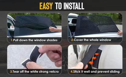 Car Rear Side Window Shades,2 Pack Breathable Mesh Car Window Screens Sun Shades Covers for Camping,Fit for 96% of Cars, Block Sun Glare,UV Protection,Privacy Protection