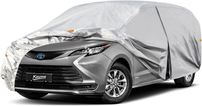 Kayme Sedan Car Cover Waterproof All Weather for Automobiles - See Vehicle Size Chart for Accurate Fit - Outdoor Full Exterior Cover Sun Rain Snow UV Protection with Zipper. Size A4 (See Size Chart)