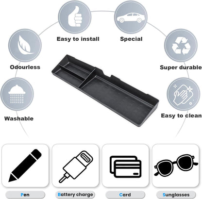 Glove Box Divider Organizer Compatible with 2024 2025 2026 Hyundai Santa Fe Insert Divider Tray ABS Secondary Storage Interior Accessories