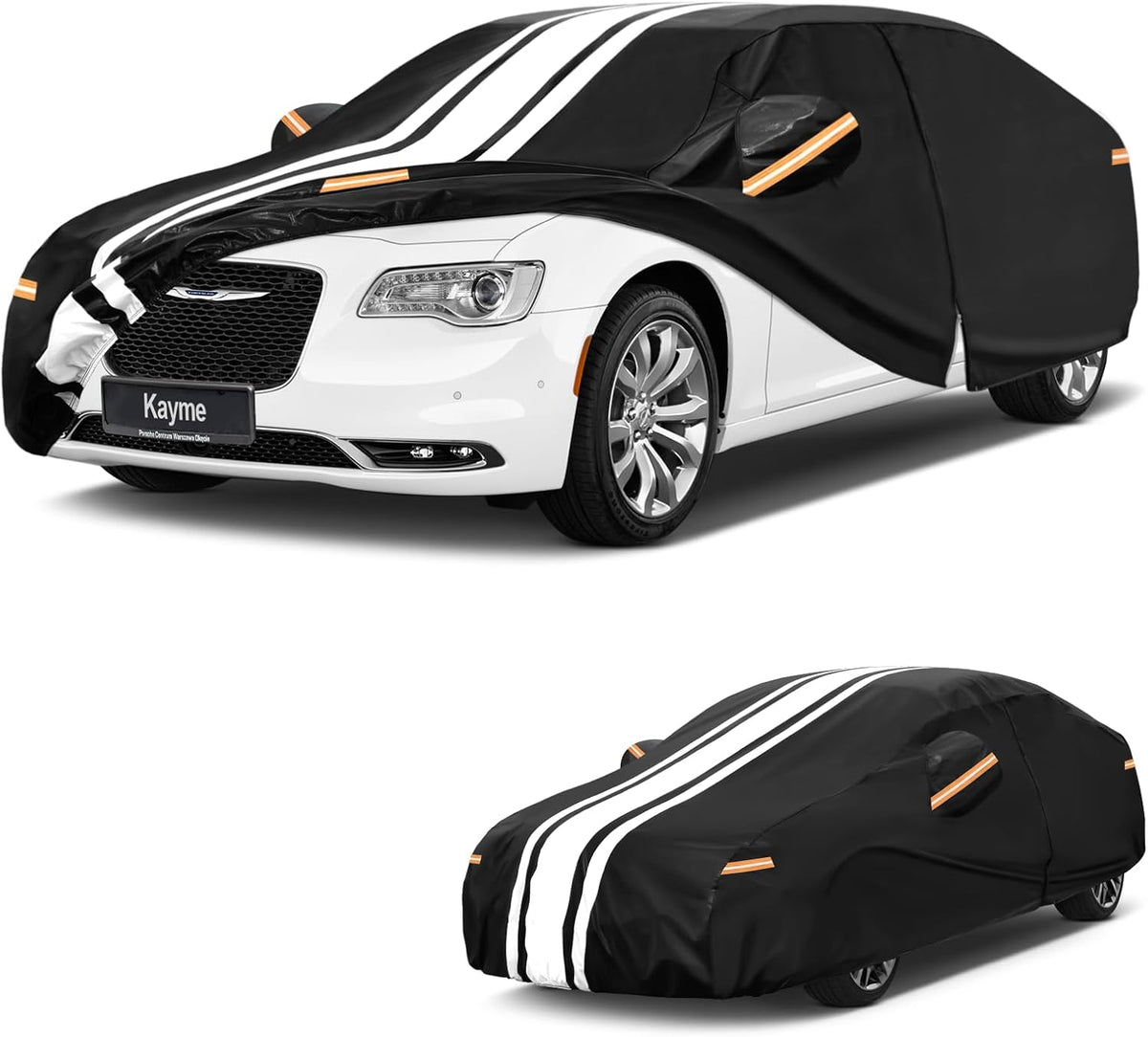 Kayme Heavy Duty Car Cover Custom Fit for BMW 3 Series 320i 325i 328i 330i 335i (1982-2026), Outdoor Full Exterior Cover with Tape and Towel, Rain Snow Sun UV Protection. - Colors B