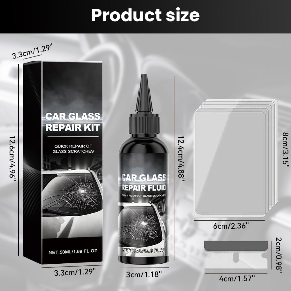 Car Windshield Crack Repair Kit, 2026 New Glass Repair Liquid for Cracks Glass Cracks Gone Repair Kit Windshield Repair Kit, Quick Fix Windshield and Glass Repair Tools for Chips and Cracks (1)