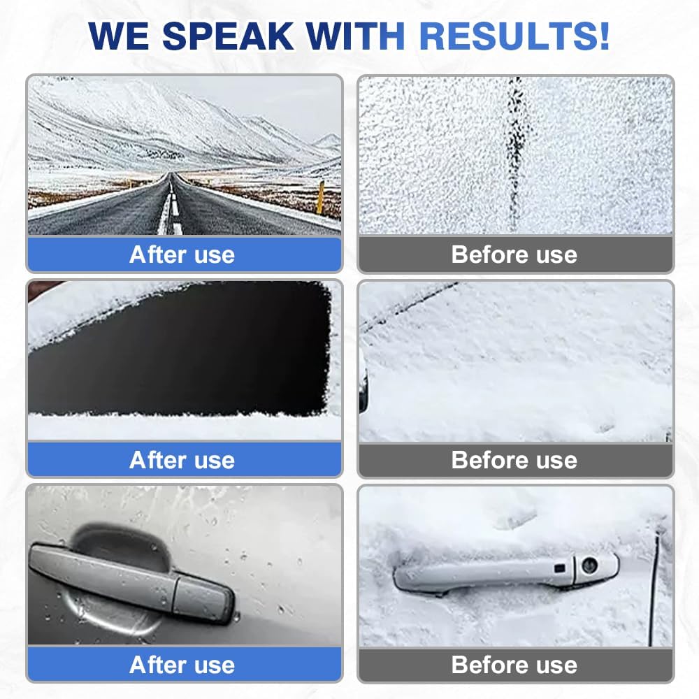 De - Icer for Car Windshield Defroster, Snow Melting Defrost Liquid for Car Window Cleaner, Instantly Melts Ice & Winter Frost for Car Windshields, Windows, Mirrors, Key Locks, & Latches (1)