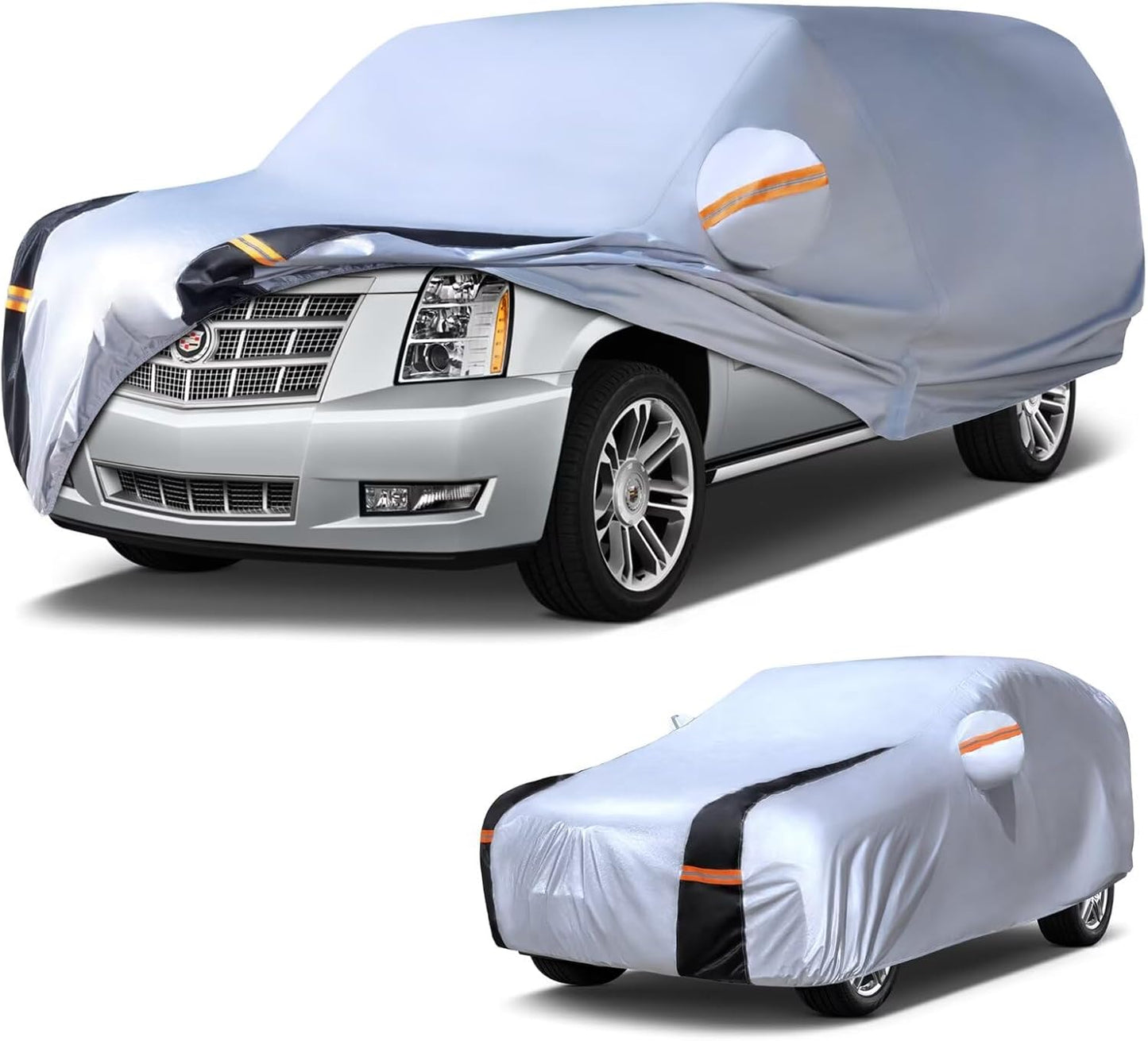 Large SUV Car Cover for Chevy Suburban 100% Waterproof All Weather, Heavy Duty Outdoor Full Exterior Covers Rain Sun Wind UV Protection. - Colors B