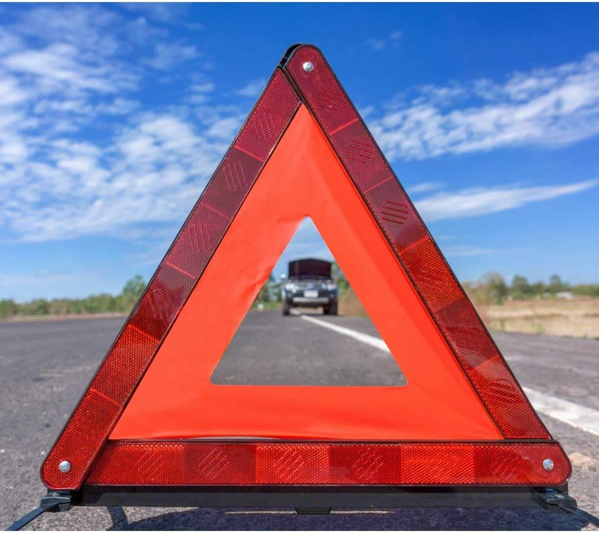Warning Triangle Reflective Safety Emergency Triangle Foldable Road Warning Triangle EU Roadside Hazard Alert Signs with Storage Box for Car Emergencies Accessories