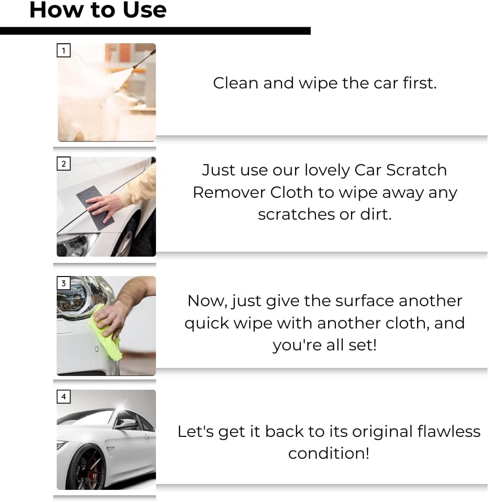 6 Pack Nano Sparkle Cloth, Ultimate Car Scratch Remover & Adhesive Remover with Latest Nanosparkle Nanotechnology, Nano Cleaning Cloth for Vehicles Car Paint Scratches Repair