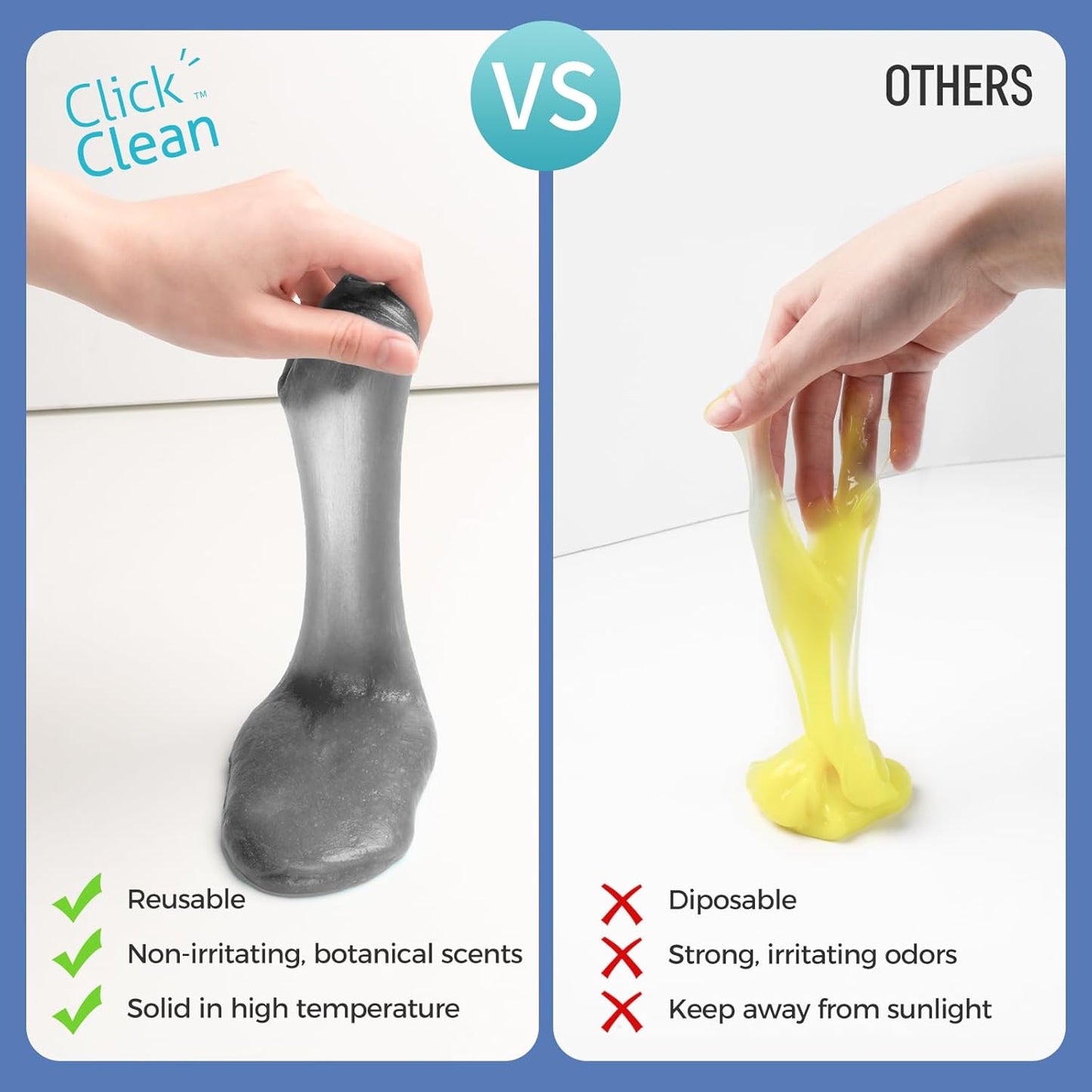 CLICK CLEAN Cleaning Gel for Car, 7oz Car Detailing Tools, Cleaning Putty Gel, Car Interior Cleaner Universal Dust Cleaner for Keyboard, Laptop, Air Vents