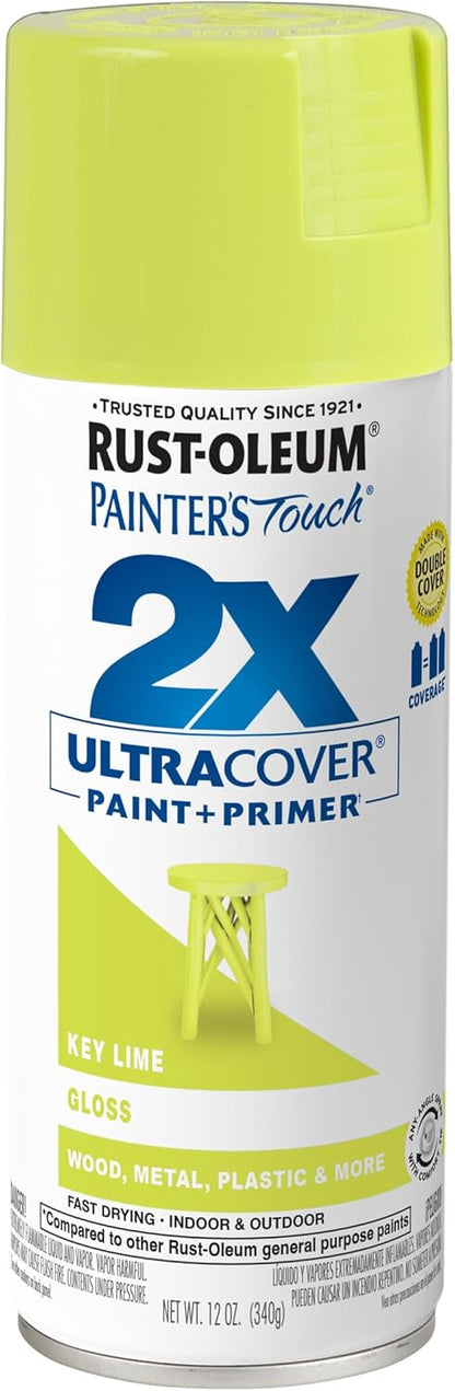Rust-Oleum 334029 Painter's Touch 2X Ultra Cover Spray Paint, 12 oz, Gloss Clear - Colors D