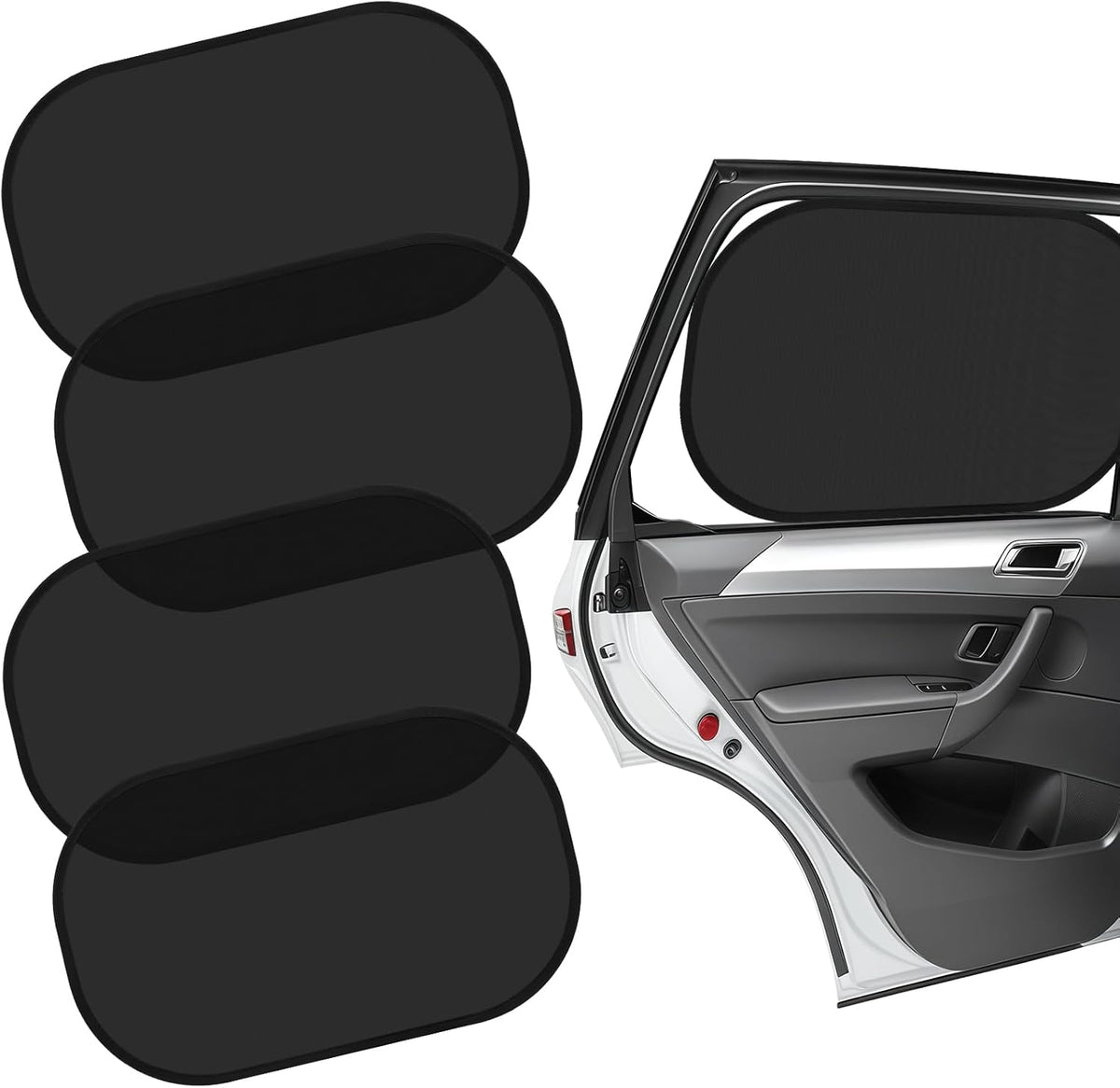 Car Window Shades for Baby (4 Pack), 19.6 x 12 Sun Shades for Side Windows, Foldable Car Shades for Child, Adsorption Window Covers from Glare and UV Rays