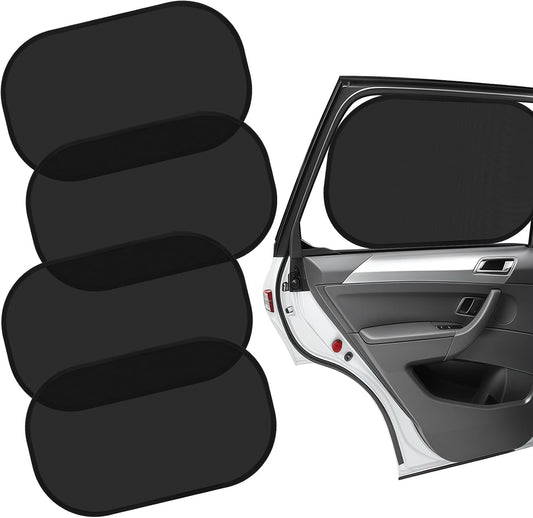 Car Window Shades for Baby (4 Pack), 19.6 x 12 Sun Shades for Side Windows, Foldable Car Shades for Child, Adsorption Window Covers from Glare and UV Rays