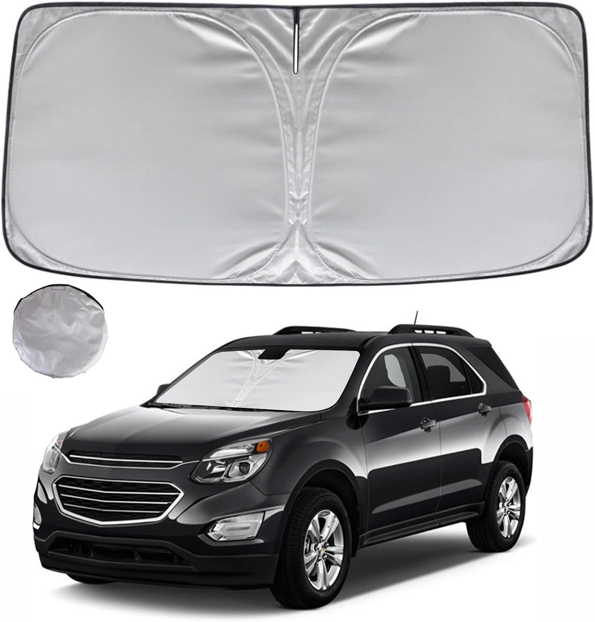 KAYZT Windshield Sun Shade for 2019-2025 2026 Chevy Silverado 1500 /GMC Sierra 1500 2500HD 3500HD Foldable Sunshade Front Window Custom Fit Car Accessories - Colors A