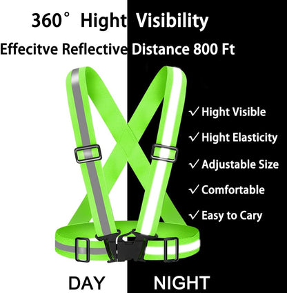 High Visibility Reflective Vest Safety Vest Running Reflective Gear Adjustable Reflective Vest for Walking,Jogging,Hiking,Night Cycling