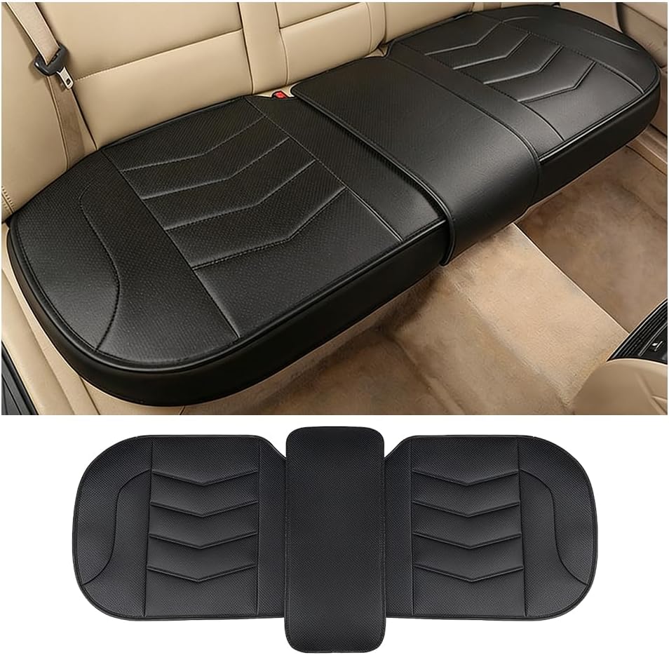 HZEL Car Front Bottom Seat Cover, Breathable Leather Full Wrapped Non-Slip Bottom Driver Seat Cushion with Storage Pocket, Comfortable Auto Interior Chair Protection Cover, Universal Fit (Coffee)