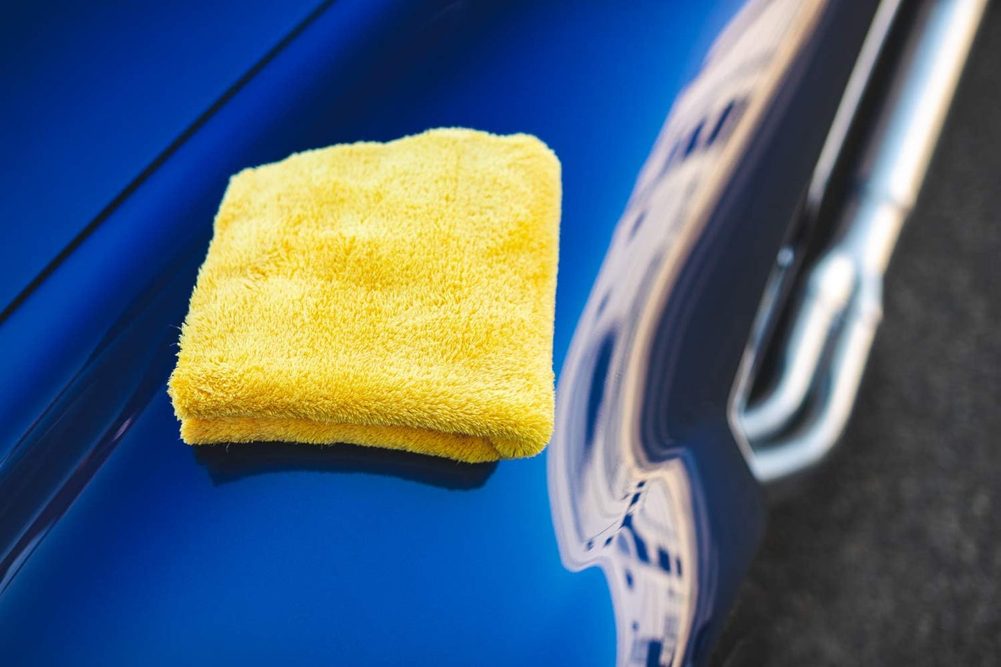The Rag Company - Eagle Edgeless 500 (4-Pack) Professional Korean 70/30 Blend Super Plush Microfiber Detailing Towels, 500GSM, 16in x 16in, Blue