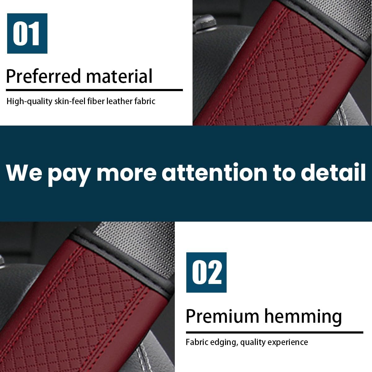 Osilly 2PCS Car Seat Belt Cover, Carbon Fiber Seatbelt Shoulder Protection, Soft Car Seat Belt Strap Cushion Protect Your Neck and Shoulder, Car Accessories Seat Belt Pad for Car Truck (Red)